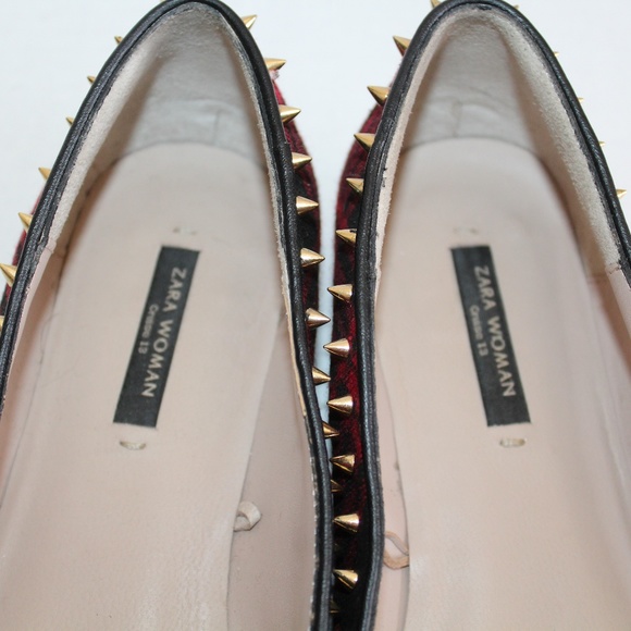 Zara Woman | Flats Tartan Spikes - Picture 6 of 8